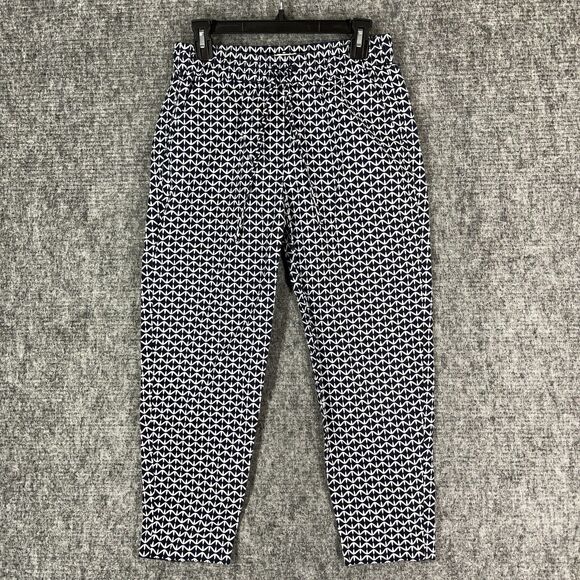 J Crew Pants Womens 4 Linen Bottoms Ankle Capri Tapered-Leg‎ Elastic-Waist Chino - Picture 1 of 11